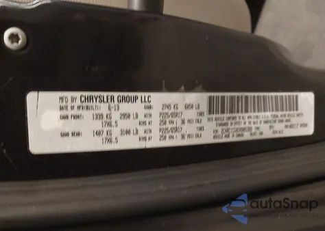 2013 Chrysler Town & Country Touring-L из США, поврежденный, VIN 2C4RC1CG0DR805389